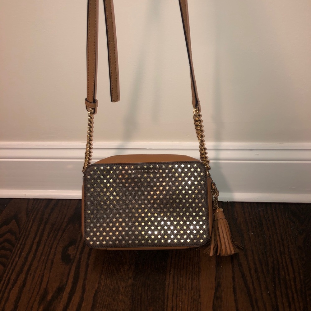 Brown and Tan Michael Kors bag